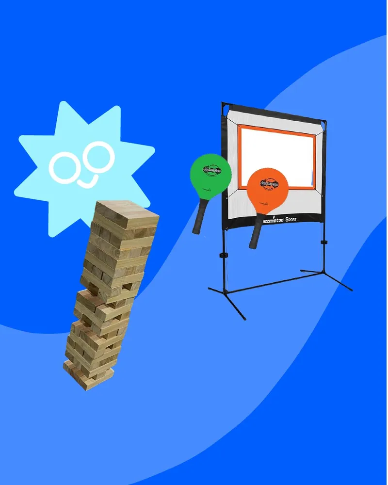 Juegos adicionales Big Jenga y Racket Town