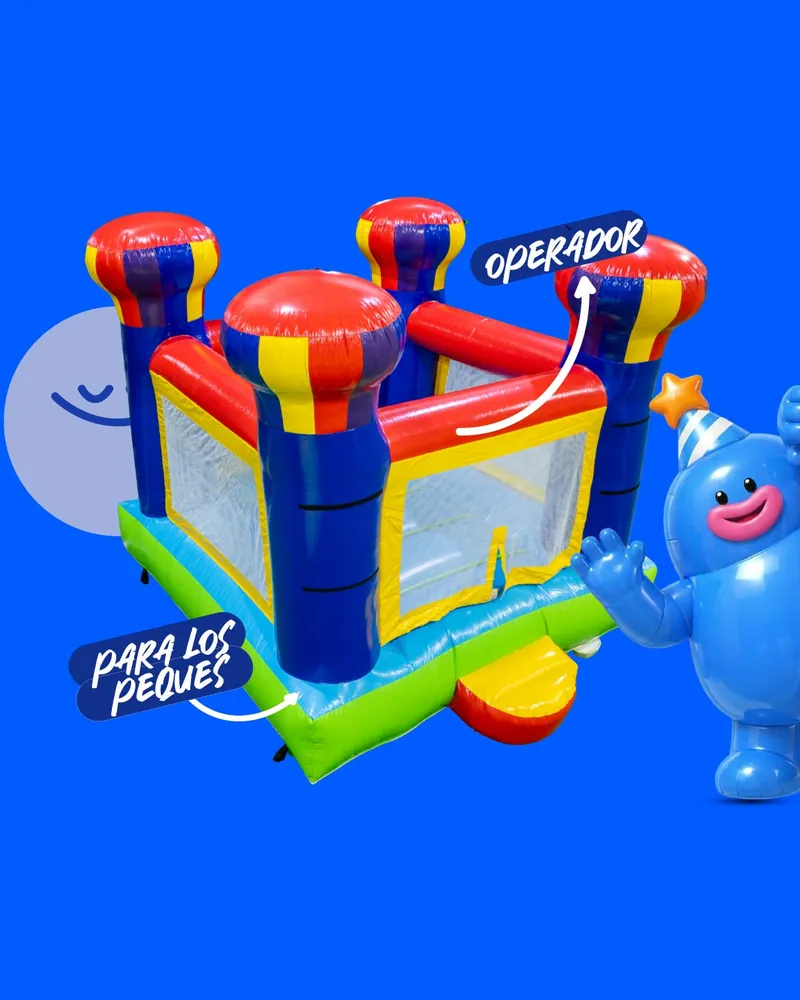 Castillo inflable con operación asistida para niños de 2 a 4 años