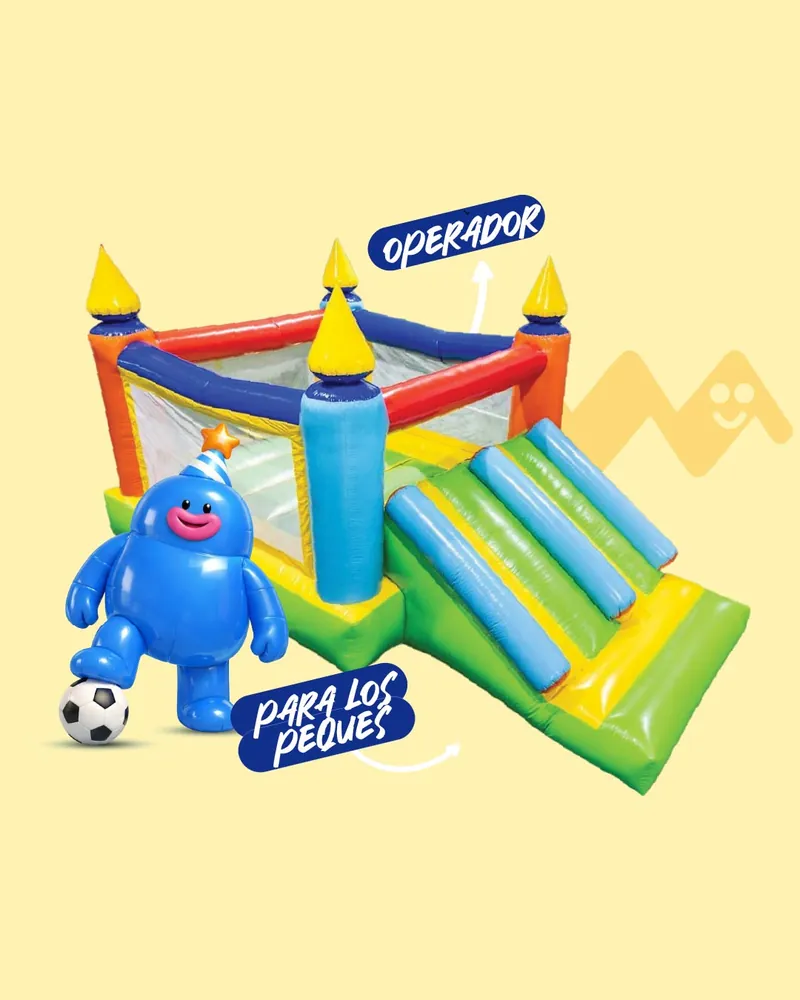Castillo con Tobogán inflable con operación asistida para niños de 2 a 5 años
