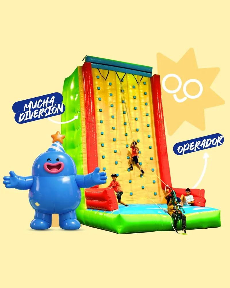 Inflable Climber con operación asistida para niños de 7 a 9 años