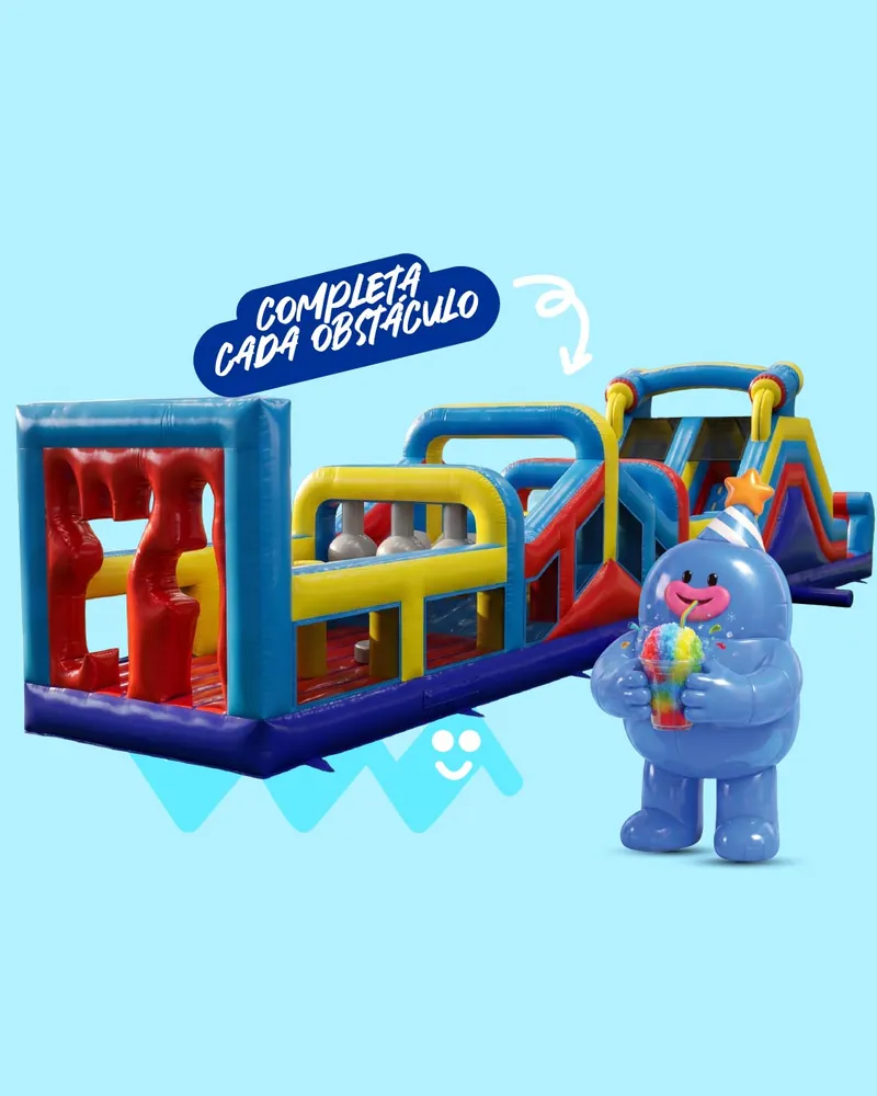 Inflable Mega Runner, circuito de obstáculos para niños de 6 a 11 años